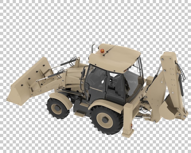 backhoe loader on transparent background 3d rendering illustration