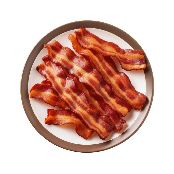 PSD bacon crujiente en un plato