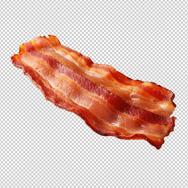 Bacon gebratener weißer hintergrund