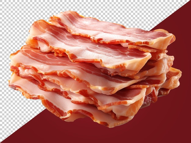 Baconscheibe mit durchsichtigem hintergrund