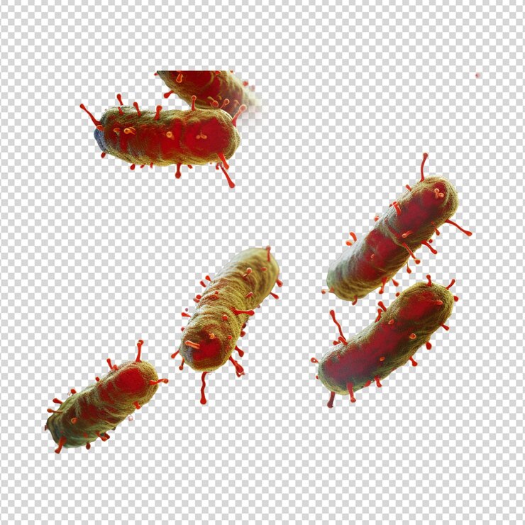 PSD bacterias aisladas en fondo blanco
