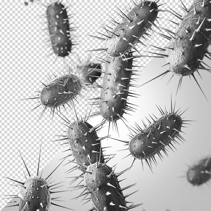 PSD bacterias aisladas en fondo blanco