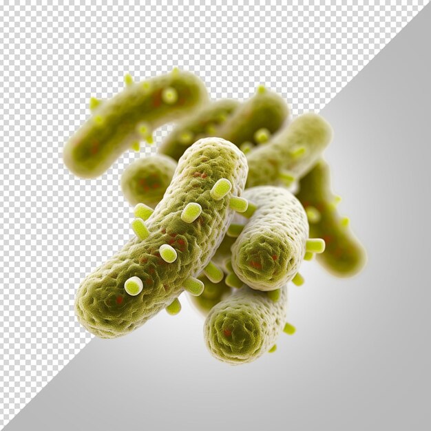 bacterias aisladas en fondo blanco