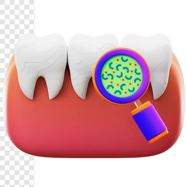 PSD bactérias do dente da ilustração 3d