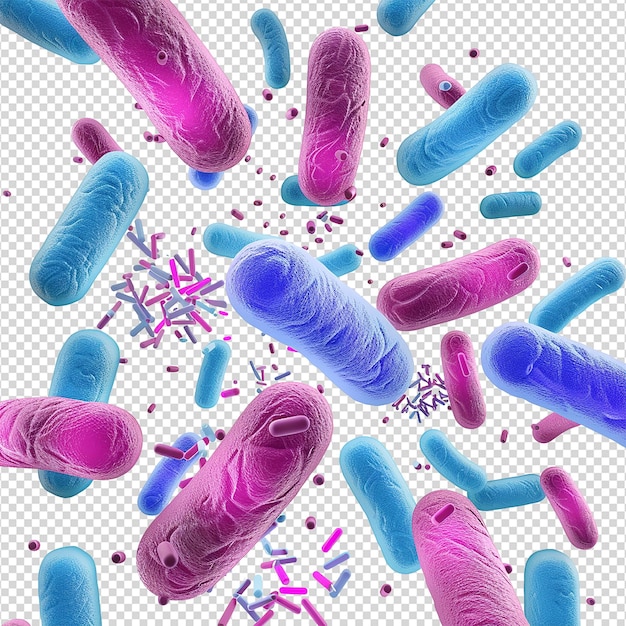 Bactéries Isolées Sur Un Fond Transparent