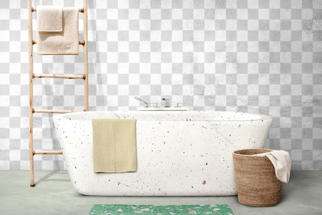 Badezimmerwand-Mockup png authentisches Innenarchitektur