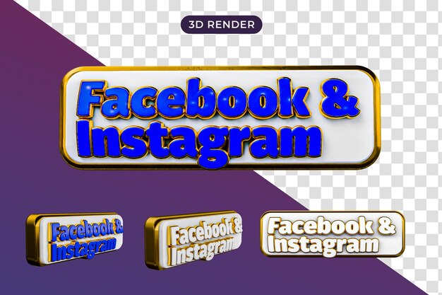 PSD badge 3d facebook et instagram