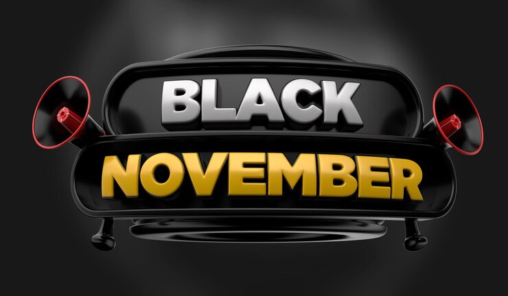 PSD badge 3d novembro negro vendas