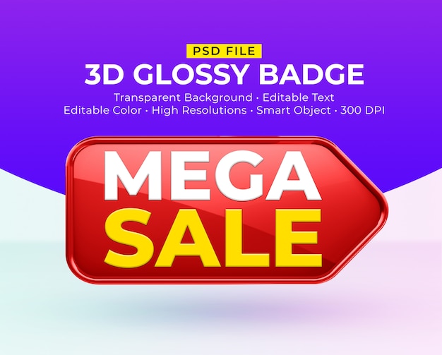 Badge Brillant Brillant 3d Avec Maquette De Grande Vente