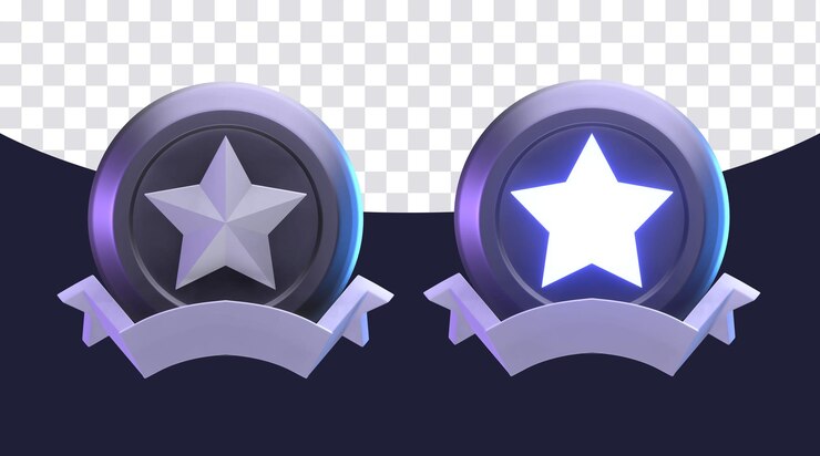 badge con stella Per l'interfaccia dell'applicazione di gioco
