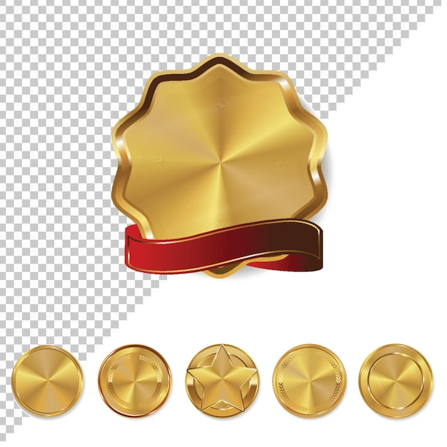 Badge d'or avec une couronne de laurier de design de luxe