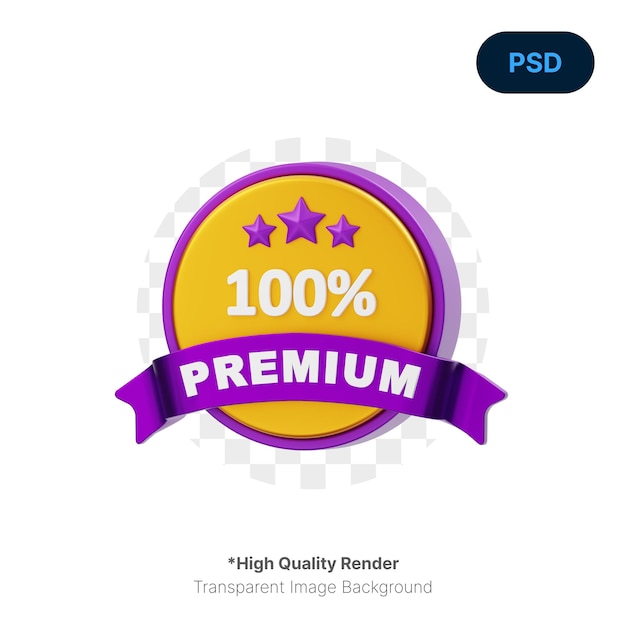 PSD badge premium 3d icon premium psd (em inglês)