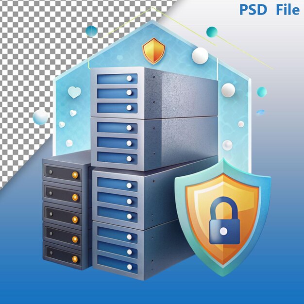 PSD badge de sécurité 3d sur internet