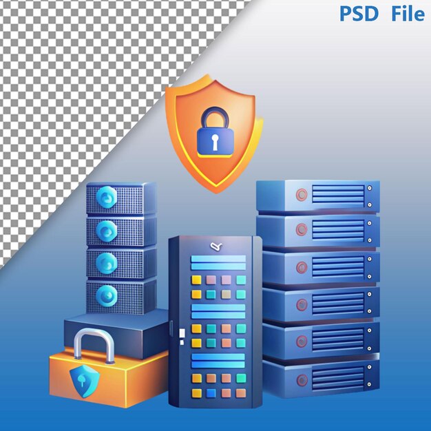 PSD badge de sécurité 3d sur internet