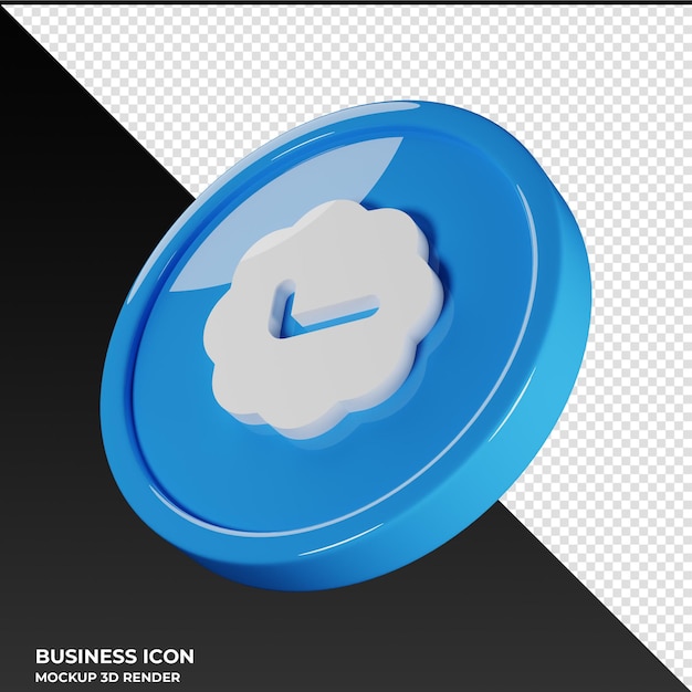 Badge Vérifier l'icône de l'entreprise Illustration de rendu 3D