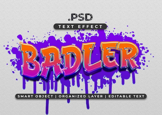 PSD badler-texteffekt