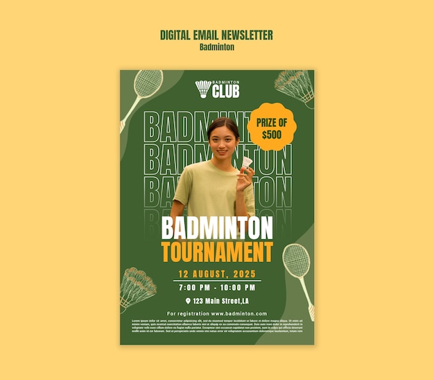 PSD badminton template design