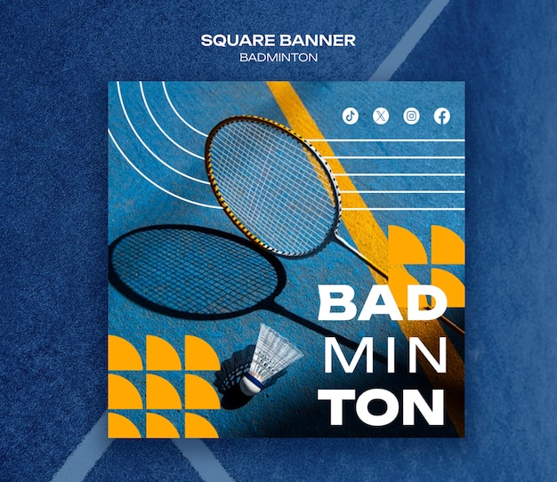 PSD badminton-vorlagenentwurf