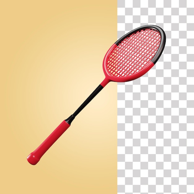 Badmintonschläger 3d-darstellung