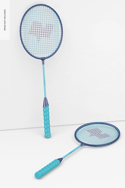 Badmintonschläger Mockup, gelehnt