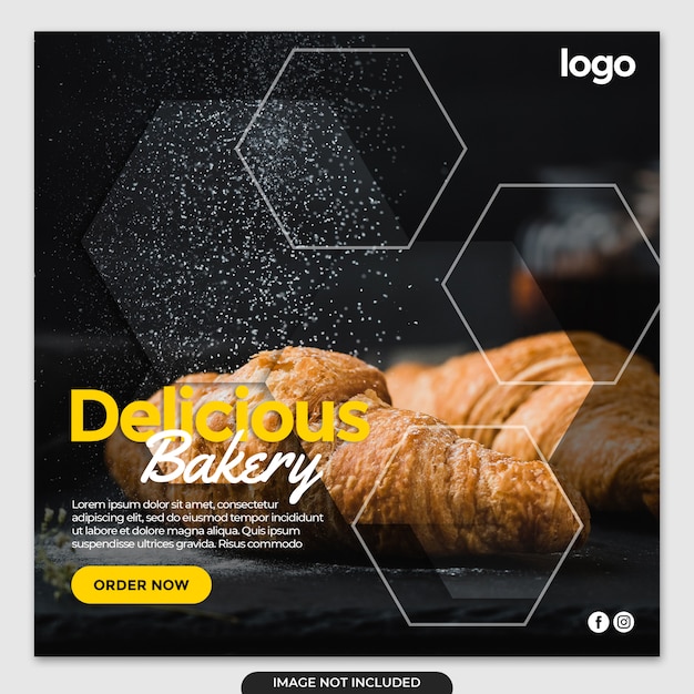 PSD bäckerei instagram banner post