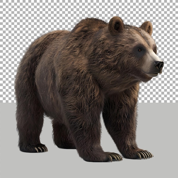 Bär steht auf durchsichtigem Hintergrund Ai erzeugt