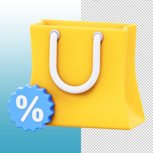 bag discount 3d illustration