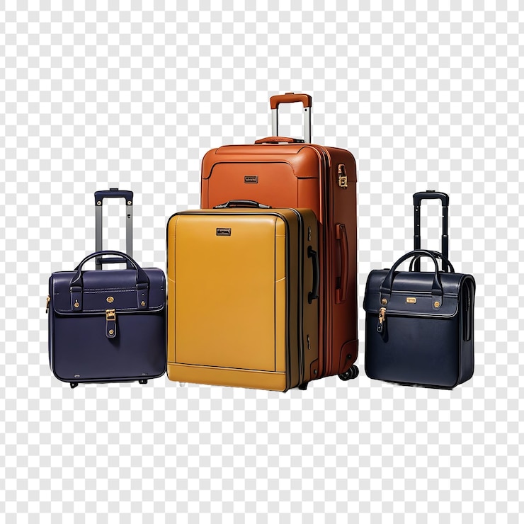 PSD bagages isolés sur fond transparent
