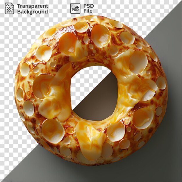 PSD un bagel au fromage sur une assiette