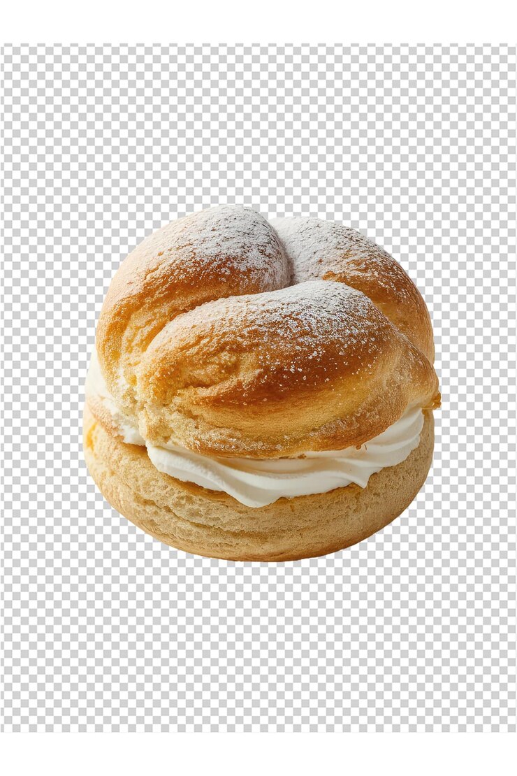 PSD un bagel avec du fromage à la crème et de la crème dessus