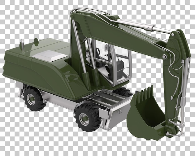 Bagger auf transparentem Hintergrund 3D-Darstellung