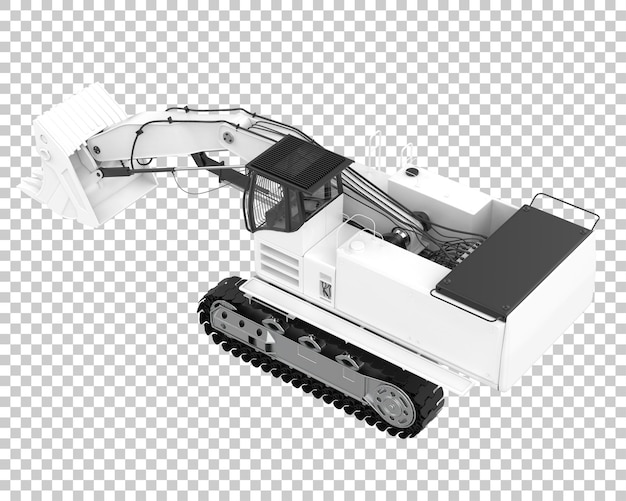 Bagger auf transparentem Hintergrund 3D-Darstellung