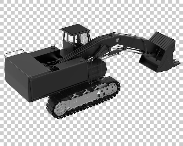 Bagger auf transparentem Hintergrund 3D-Darstellung
