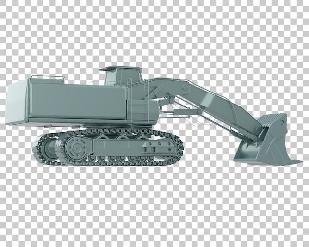 Bagger auf transparentem Hintergrund 3D-Darstellung