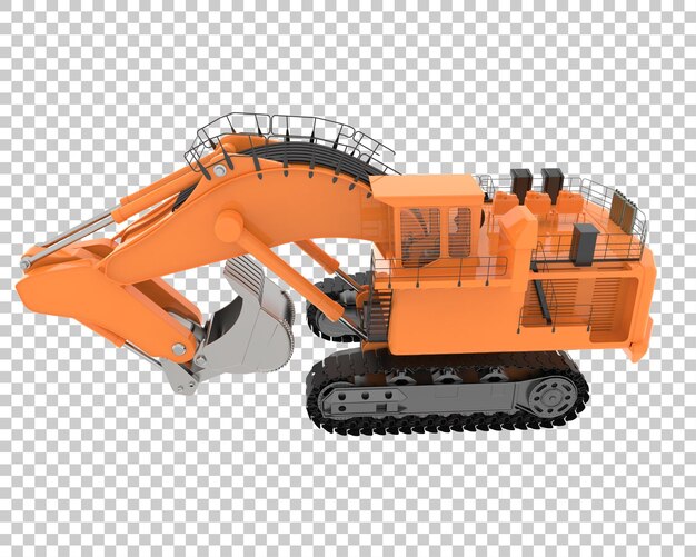 Bagger auf transparentem Hintergrund 3D-Darstellung