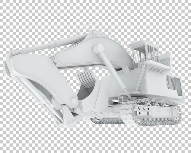 Bagger auf transparentem Hintergrund 3D-Darstellung