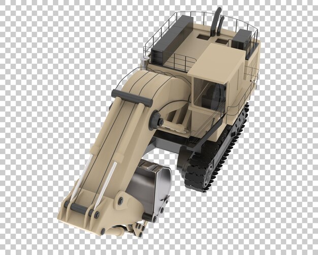 Bagger auf transparentem Hintergrund 3D-Darstellung