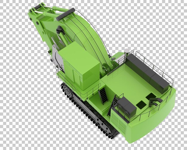 Bagger auf transparentem Hintergrund 3D-Darstellung