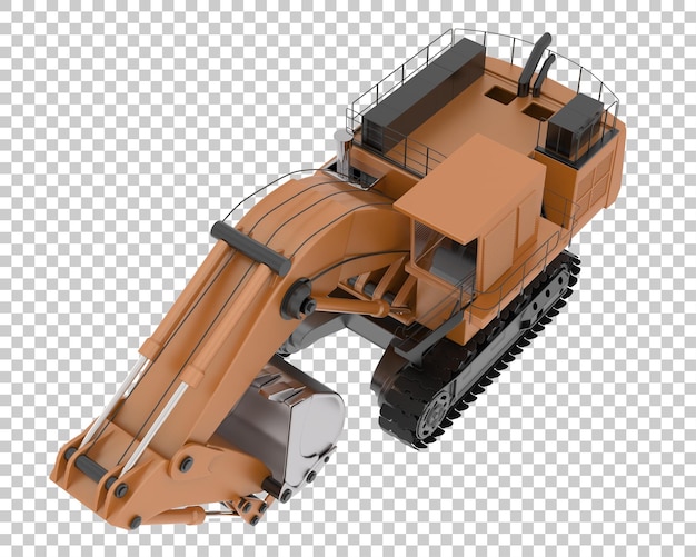 Bagger auf transparentem Hintergrund 3D-Darstellung
