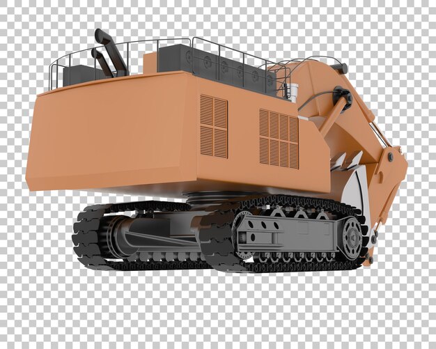 Bagger auf transparentem Hintergrund 3D-Darstellung