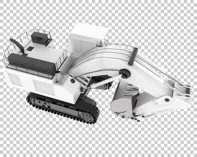 Bagger auf transparentem Hintergrund 3D-Darstellung