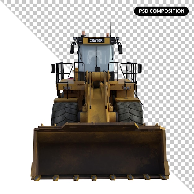 Bagger-LKW isoliert 3D-Rendering