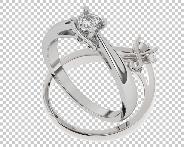 Bague En Diamant Sur Fond Transparent Illustration De Rendu 3d