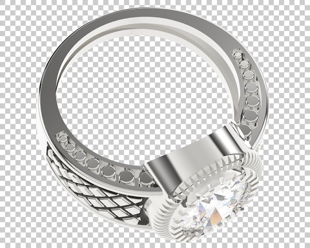 PSD bague en diamant sur fond transparent illustration de rendu 3d