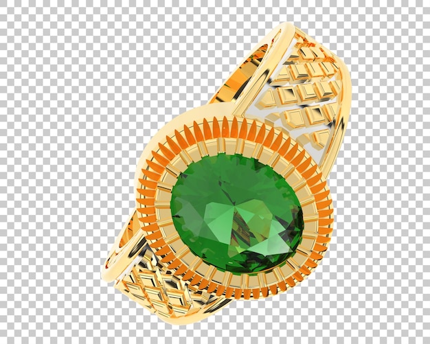 Bague en diamant sur fond transparent illustration de rendu 3d