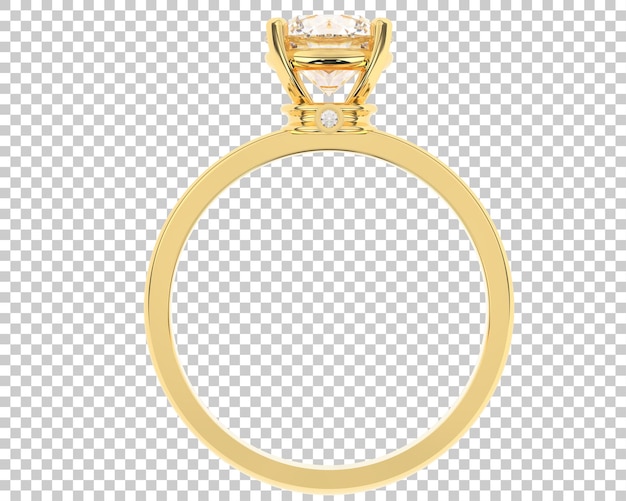 Bague En Diamant Sur Fond Transparent Illustration De Rendu 3d