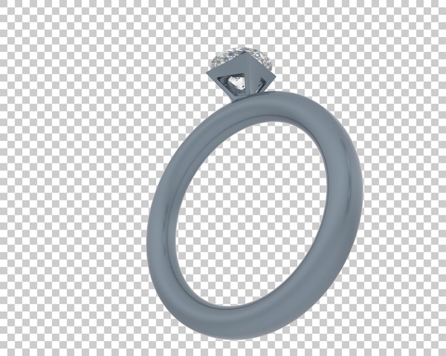 PSD bague de fiançailles isolée sur fond illustration de rendu 3d