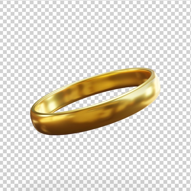 Bague de mariage en or entièrement isolée 3D