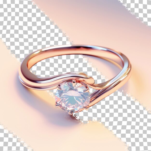 PSD une bague de mariage ornée de diamants exposée sur un fond transparent, un accessoire à la mode.