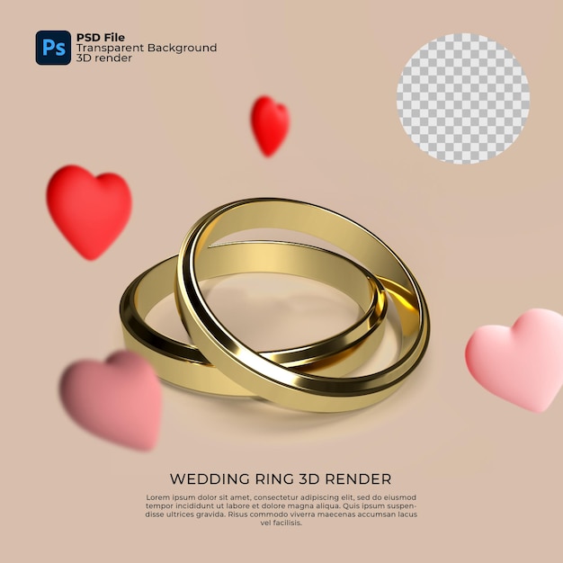 Bague De Mariage Rendu 3d Transparent